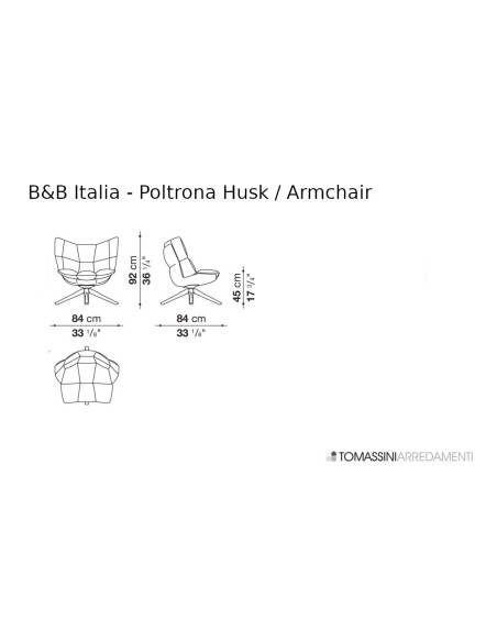 Husk Brown Leather Armchair B&B Italia - 7