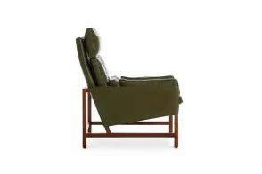 Wood Frame Lounge Armchair BassamFellows - 1 2