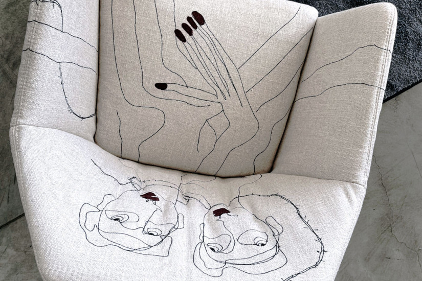 Chaise New York par Marras avec accoudoirs (Offre Expo) Saba
