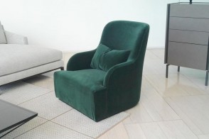 Fauteuil Liu Skin en velours vert (Offre Expo) - Meridiani 2