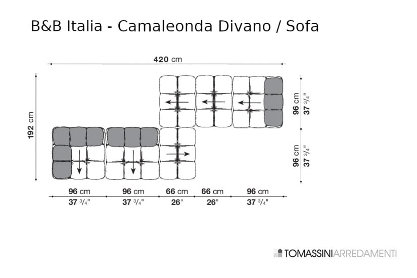 Camaleonda Orange Fabric Sofa (Expo Offer) B&B Italia - 7