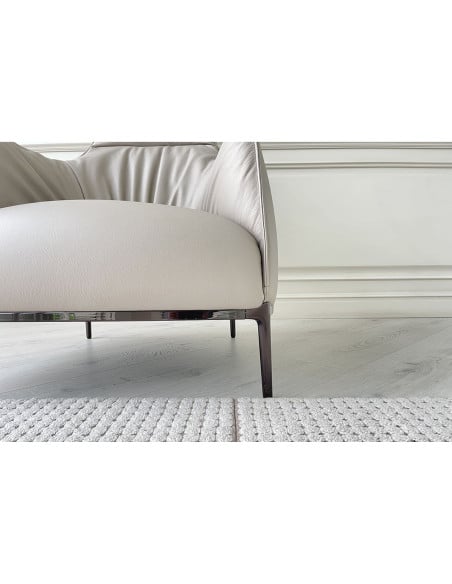 Fauteuil Archibald en cuir rose poudré (Offre Expo) Poltrona Frau - 4