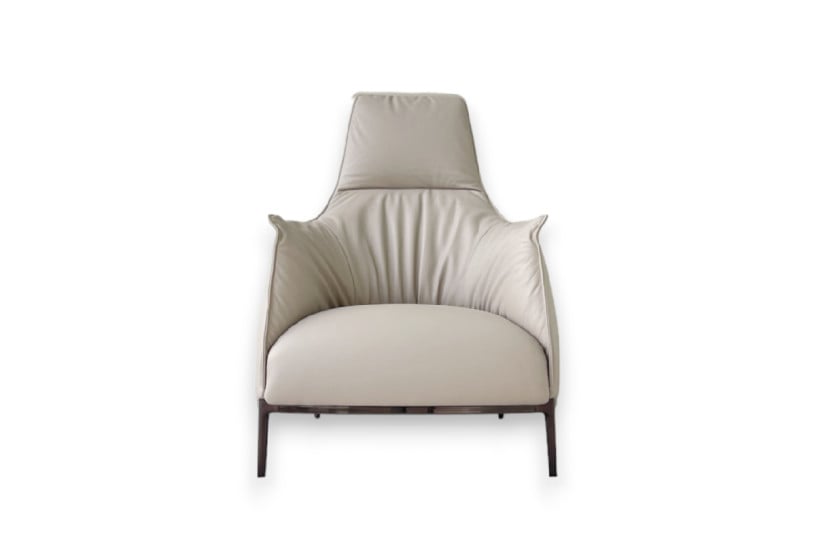 Fauteuil Archibald A en cuir rose poudré (Offre Expo) Poltrona Frau - 7