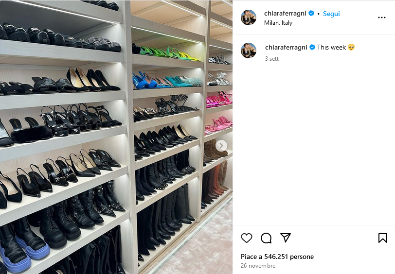 Chiara Ferragni walk-in closet