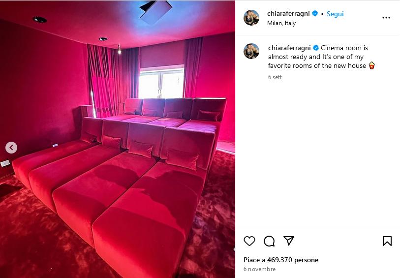 Chiara Ferragni sala cinema